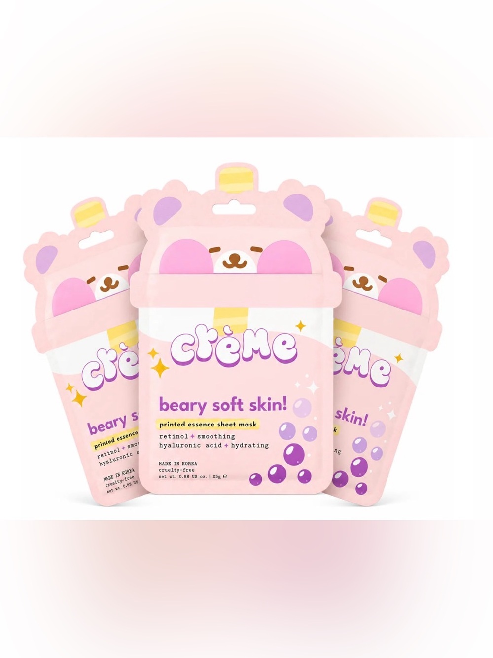 The Creme Shop Beary Soft Skin Mask - Set of 3